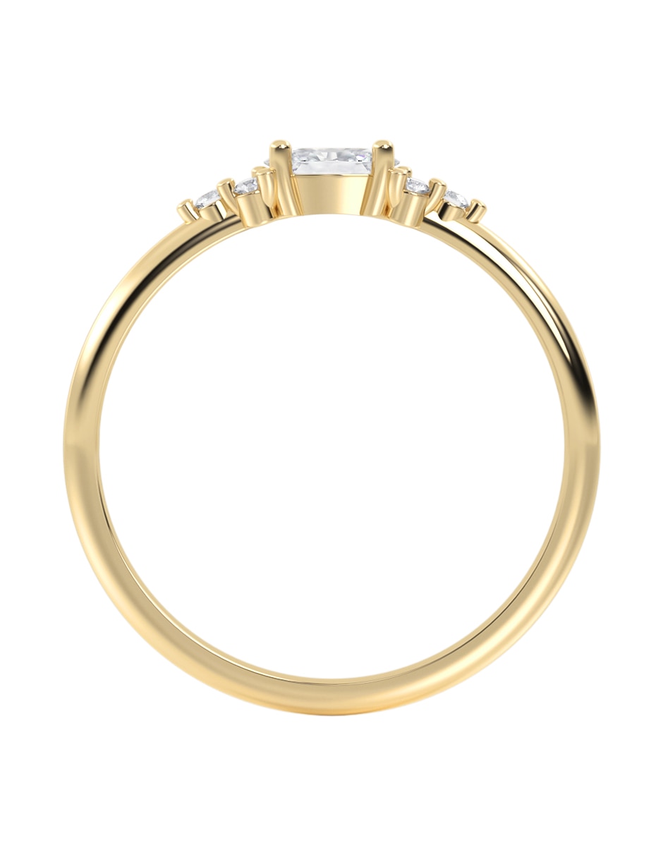 Anillo 10 k de oro zirconia brillante 4
