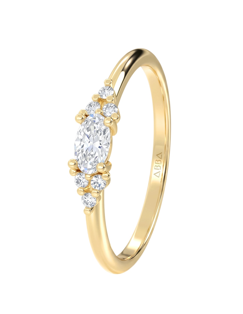 Anillo 10 k de oro zirconia brillante 3