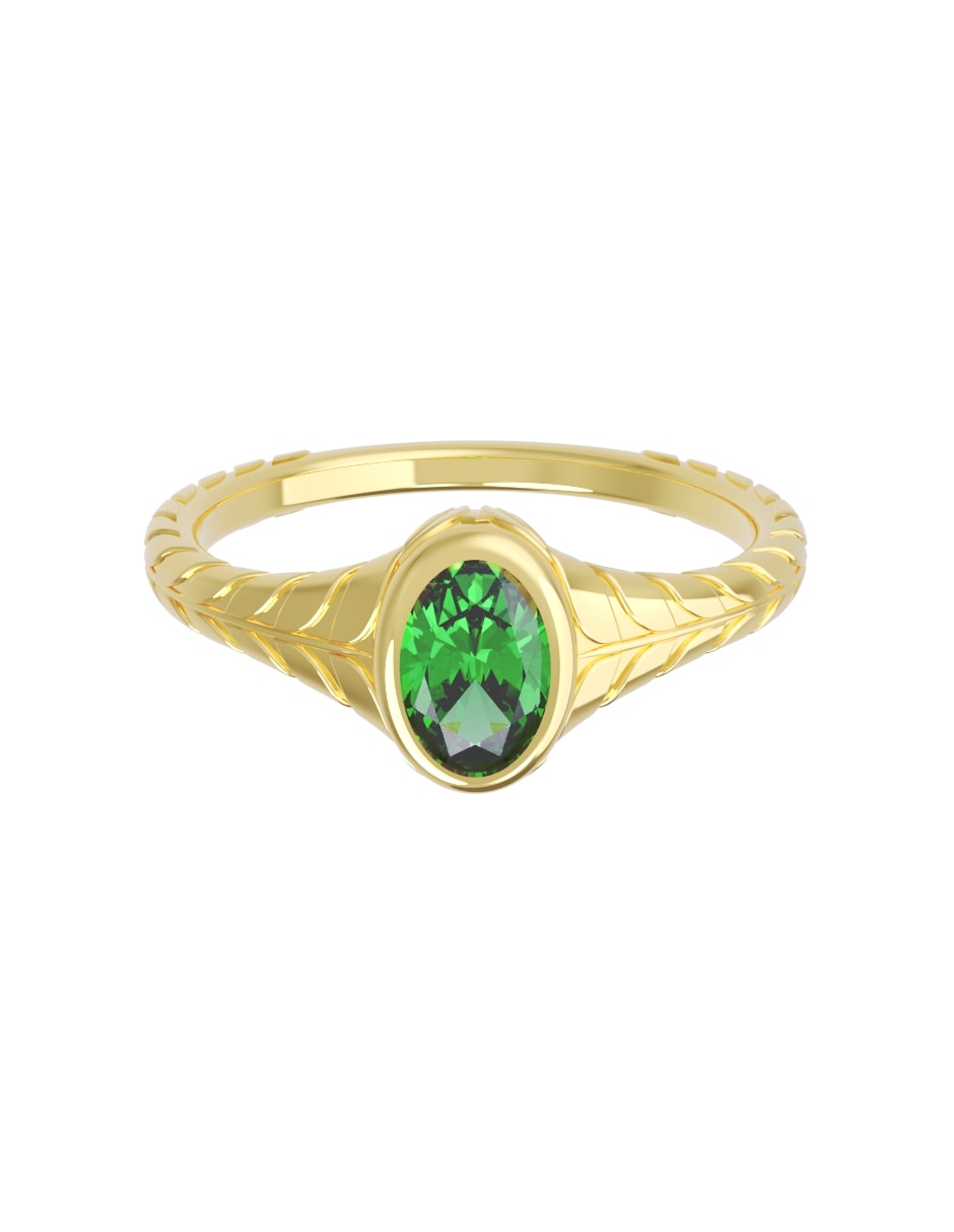 Anillo de compromiso de oro14 k eternidad zirconia