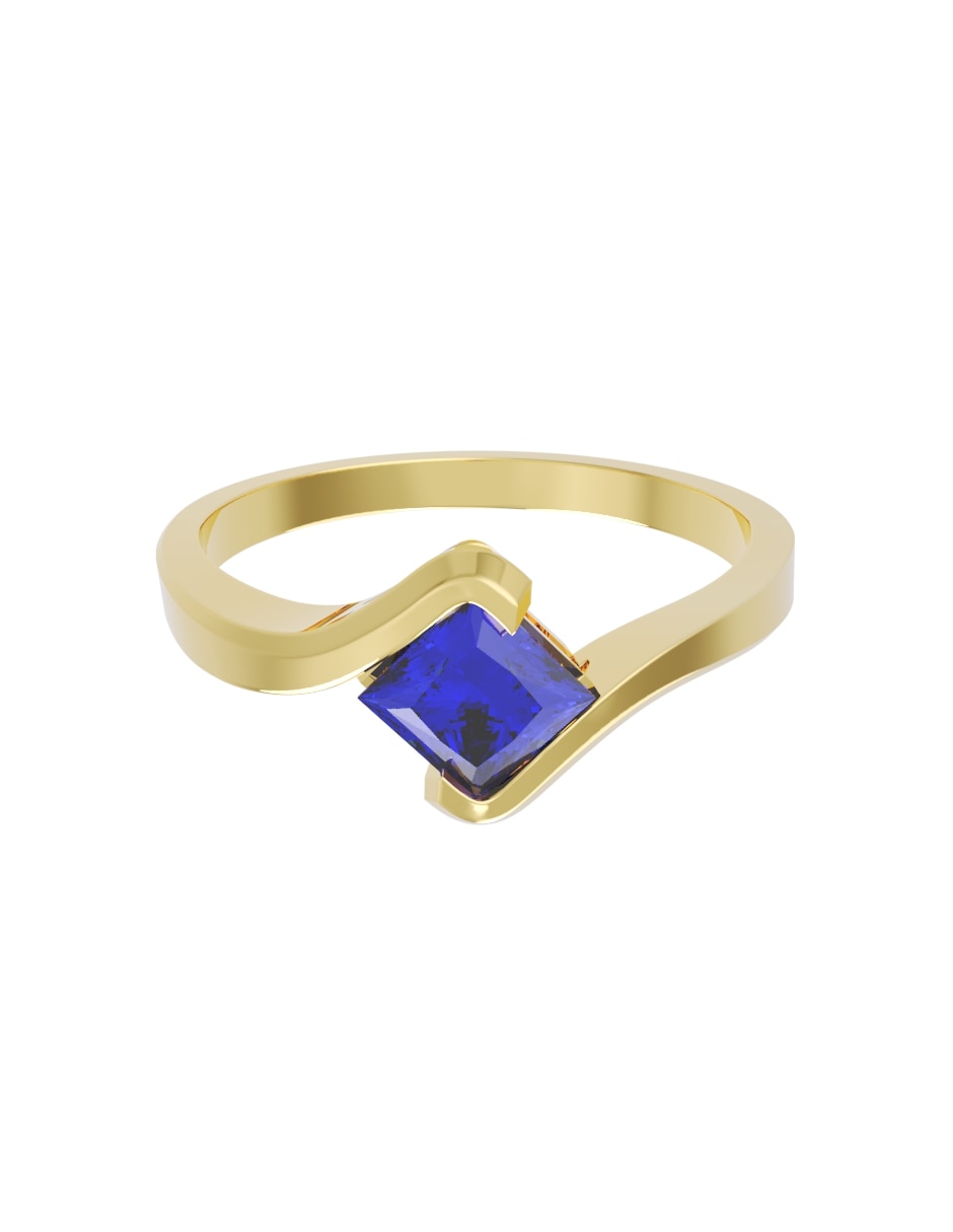 Anillo de compromiso de oro14 k eternidad zirconia