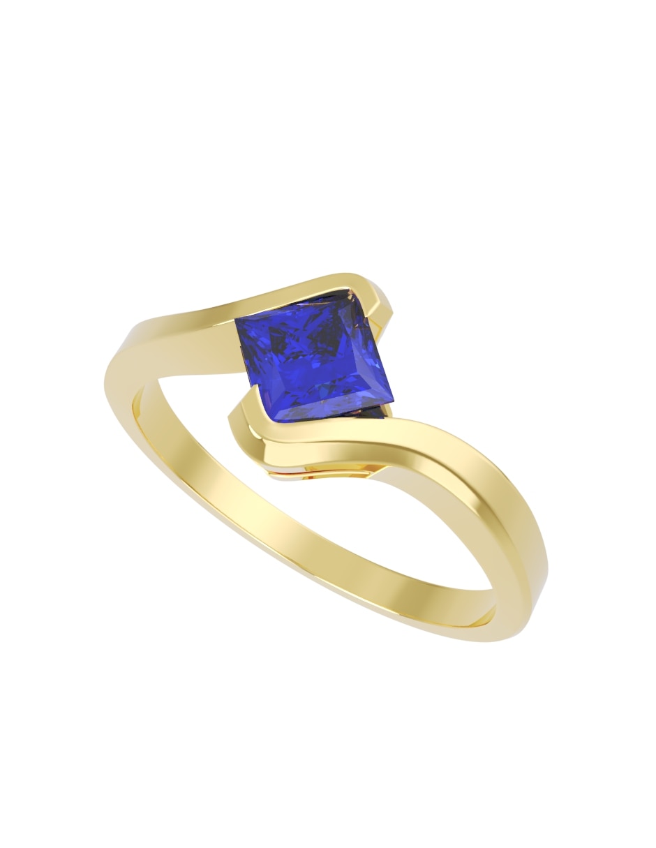 Anillo de compromiso de oro14 k eternidad zirconia 2