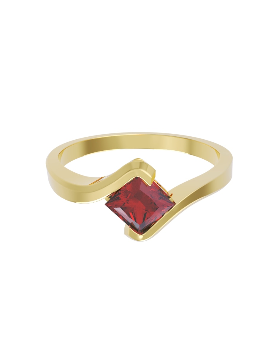 Anillo de compromiso de oro14 k eternidad zirconia