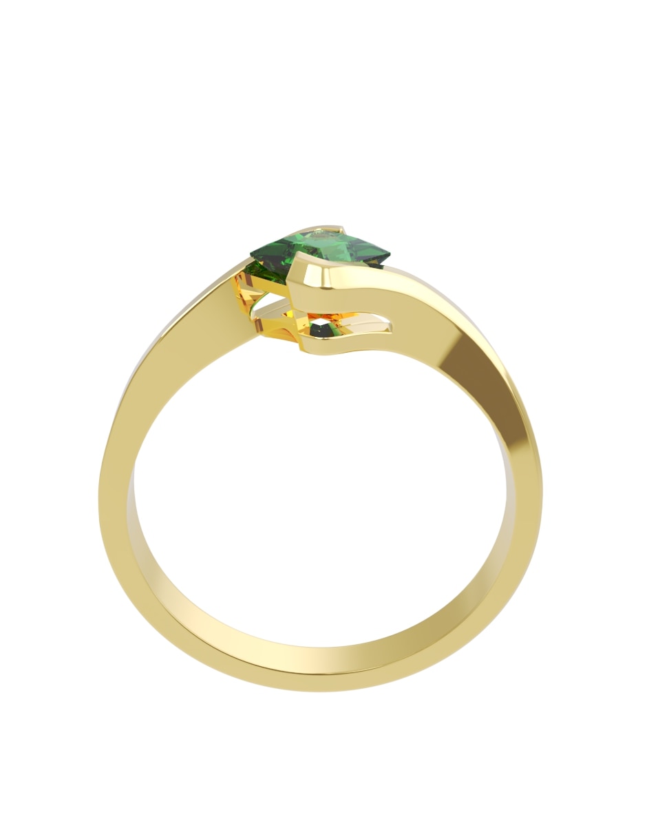 Anillo de compromiso de oro14 k eternidad zirconia 4