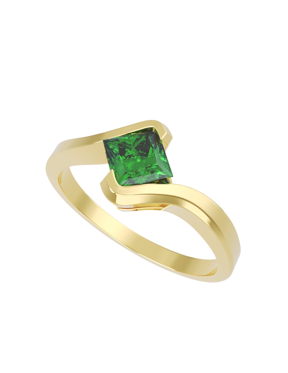 Anillo de compromiso de oro14 k eternidad zirconia 2