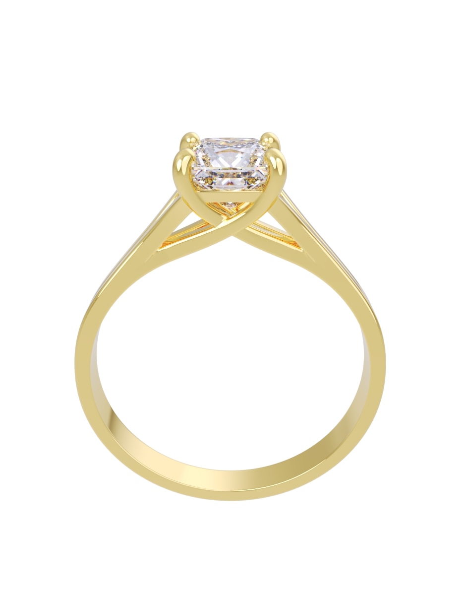 Anillo de compromiso de oro14 k eternidad zirconia 4
