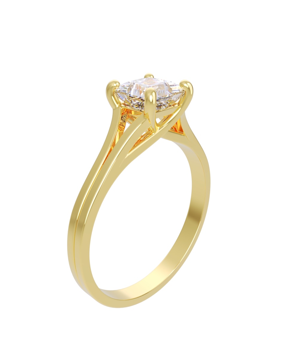 Anillo de compromiso de oro14 k eternidad zirconia 3