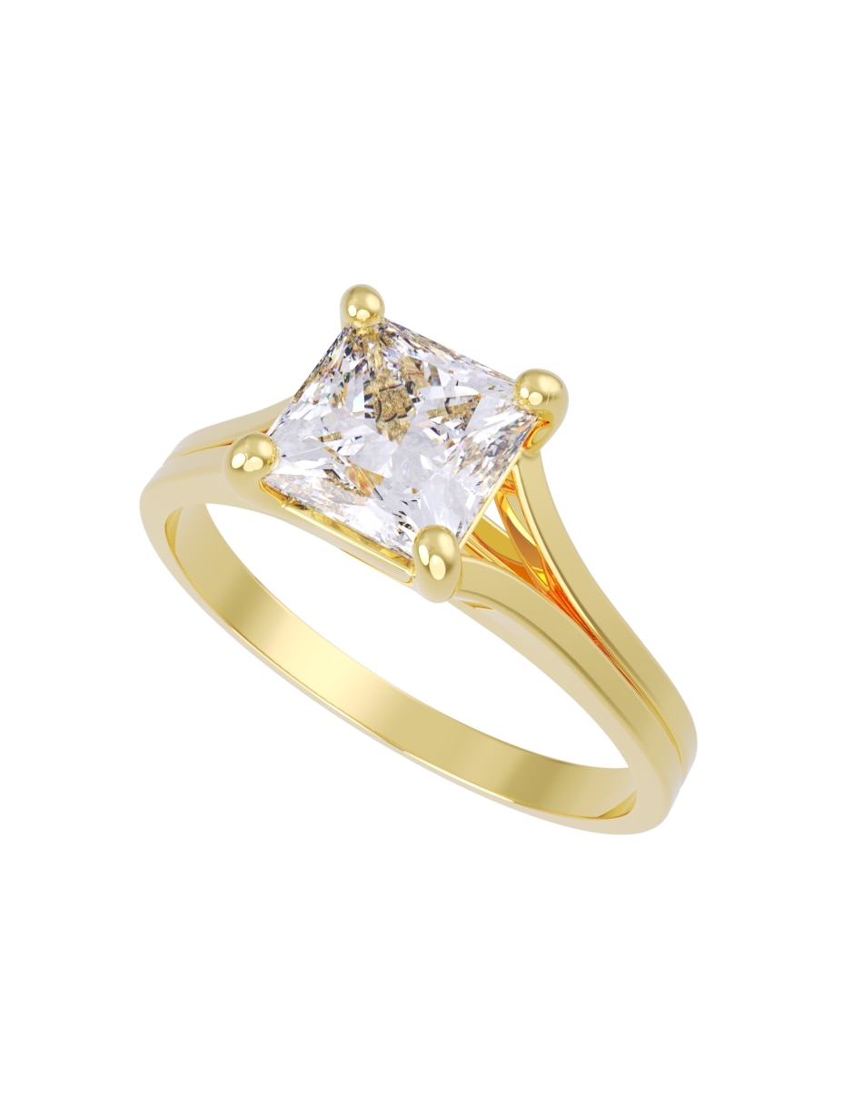 Anillo de compromiso de oro14 k eternidad zirconia 2