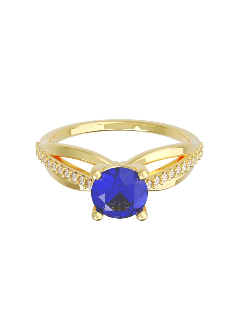 Anillo de compromiso de oro14 k eternidad zirconia