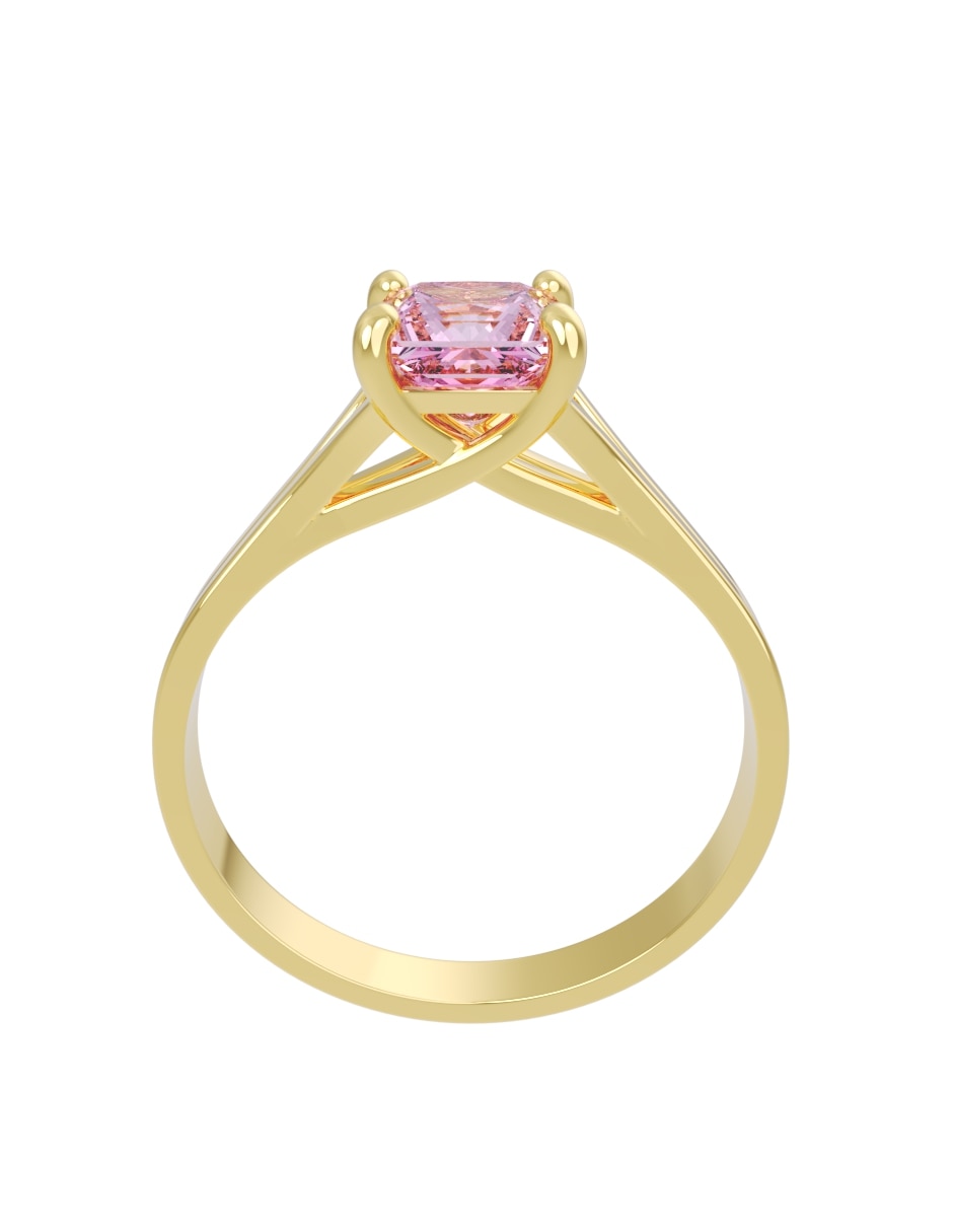 Anillo de compromiso de oro 14 k eternidad 4
