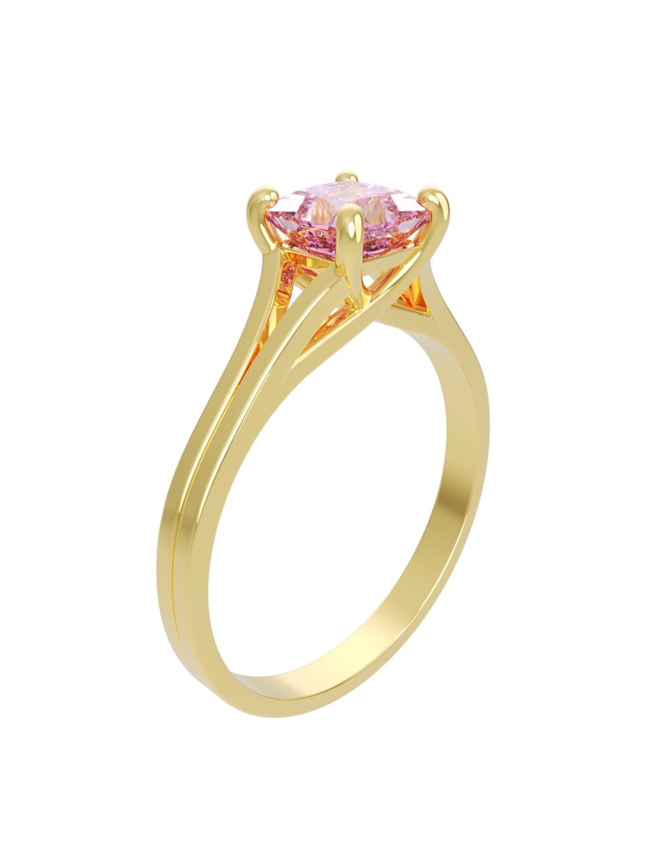 Anillo de compromiso de oro 14 k eternidad 3