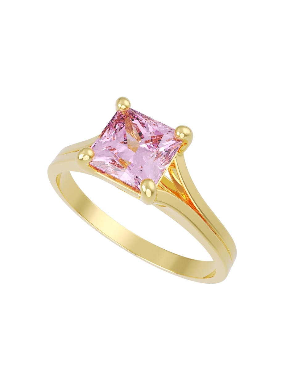 Anillo de compromiso de oro 14 k eternidad 2