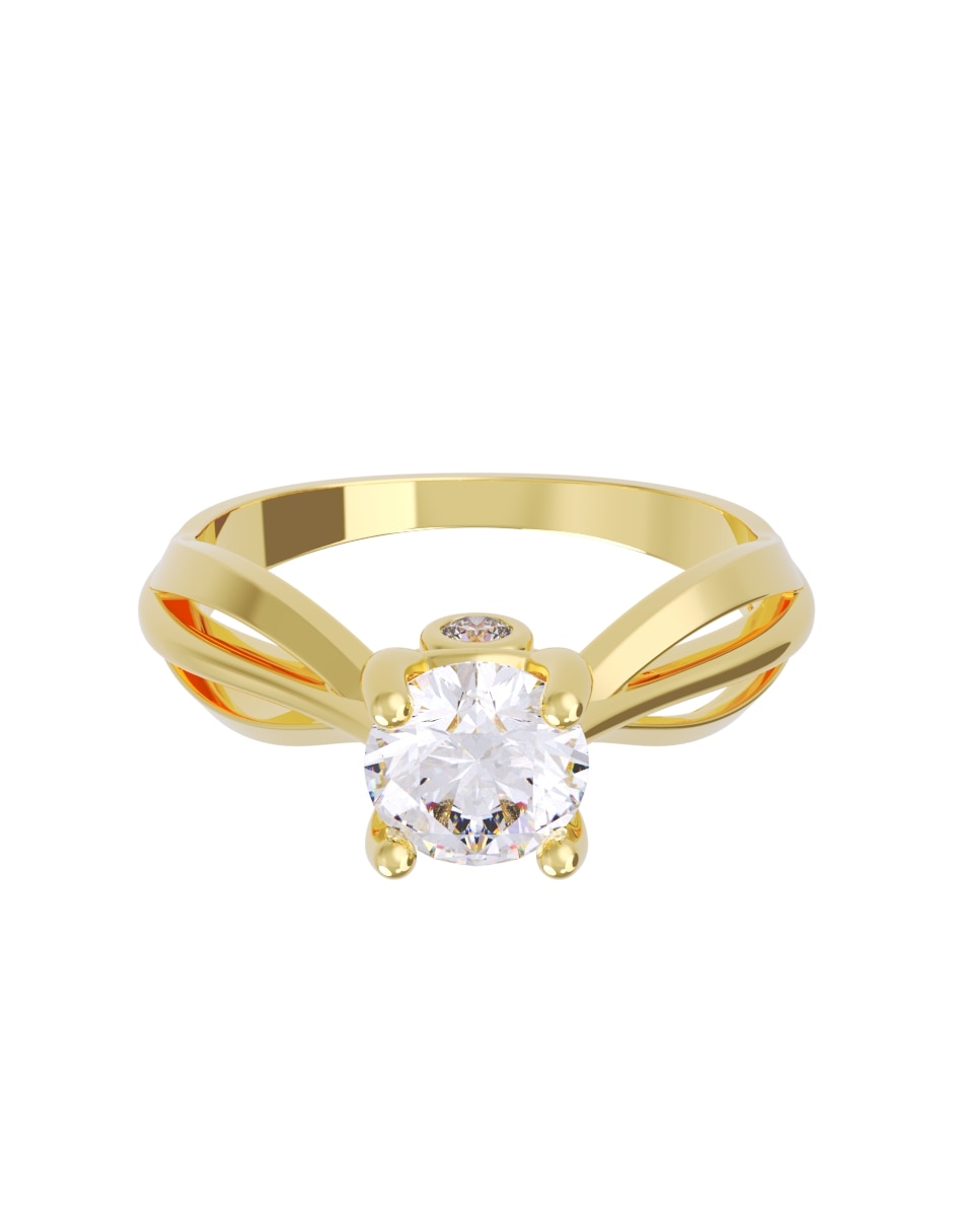 Anillo de compromiso de 14 k eternidad zirconia
