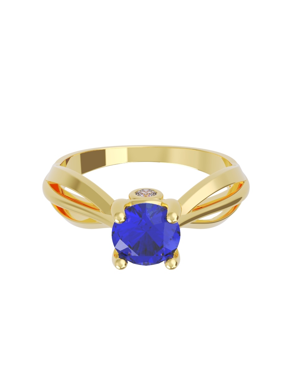 Anillo de compromiso de oro14 k eternidad zirconia