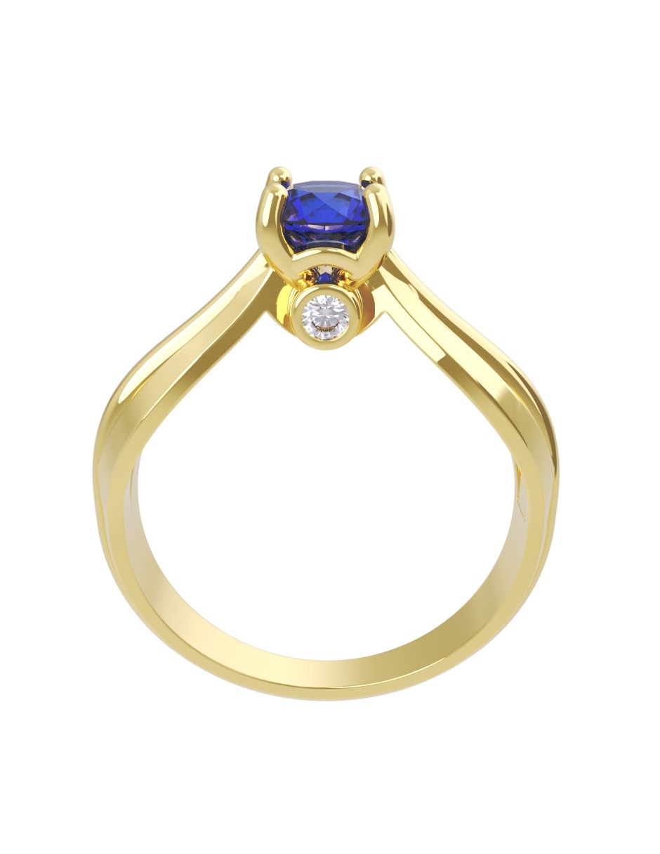 Anillo de compromiso de oro14 k eternidad zirconia 4