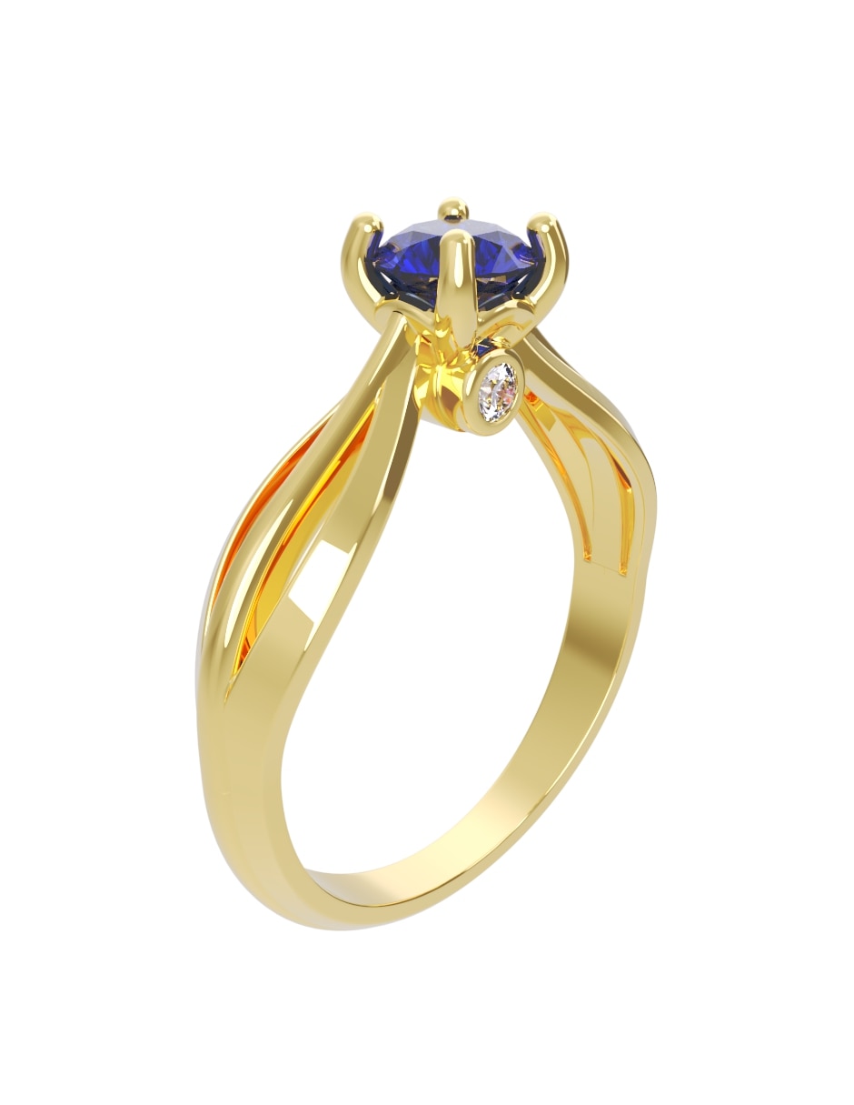 Anillo de compromiso de oro14 k eternidad zirconia 3