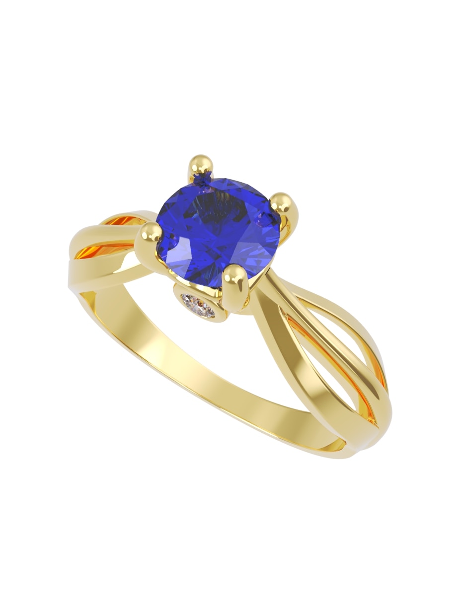 Anillo de compromiso de oro14 k eternidad zirconia 2