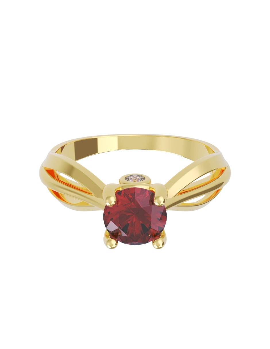 Anillo de compromiso de oro14 k eternidad zirconia