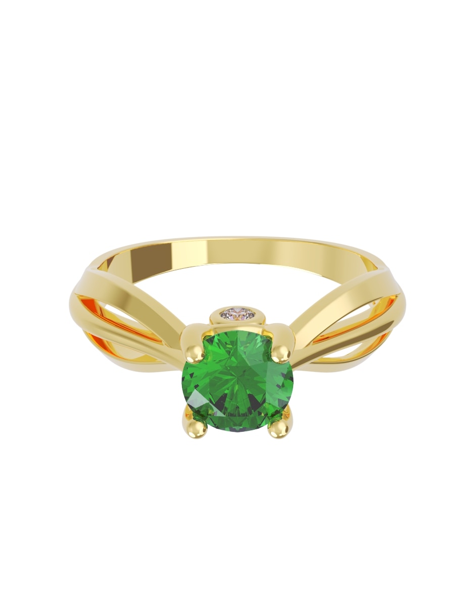 Anillo de compromiso de oro14 k eternidad zirconia