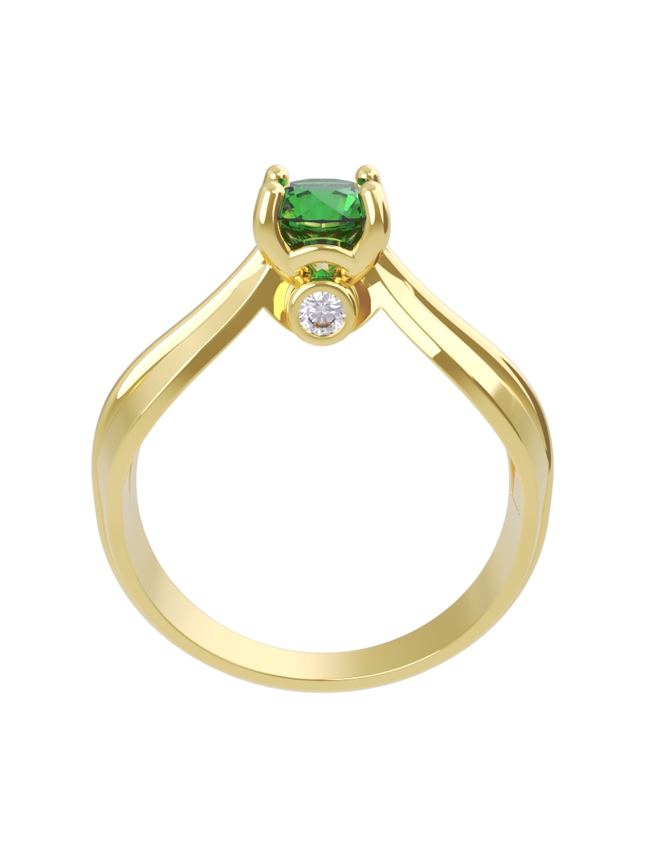 Anillo de compromiso de oro14 k eternidad zirconia 4