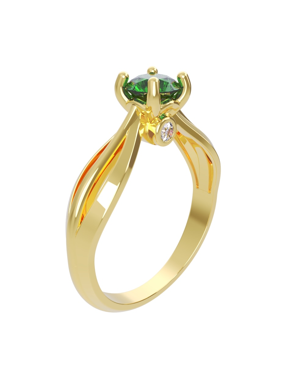 Anillo de compromiso de oro14 k eternidad zirconia 3