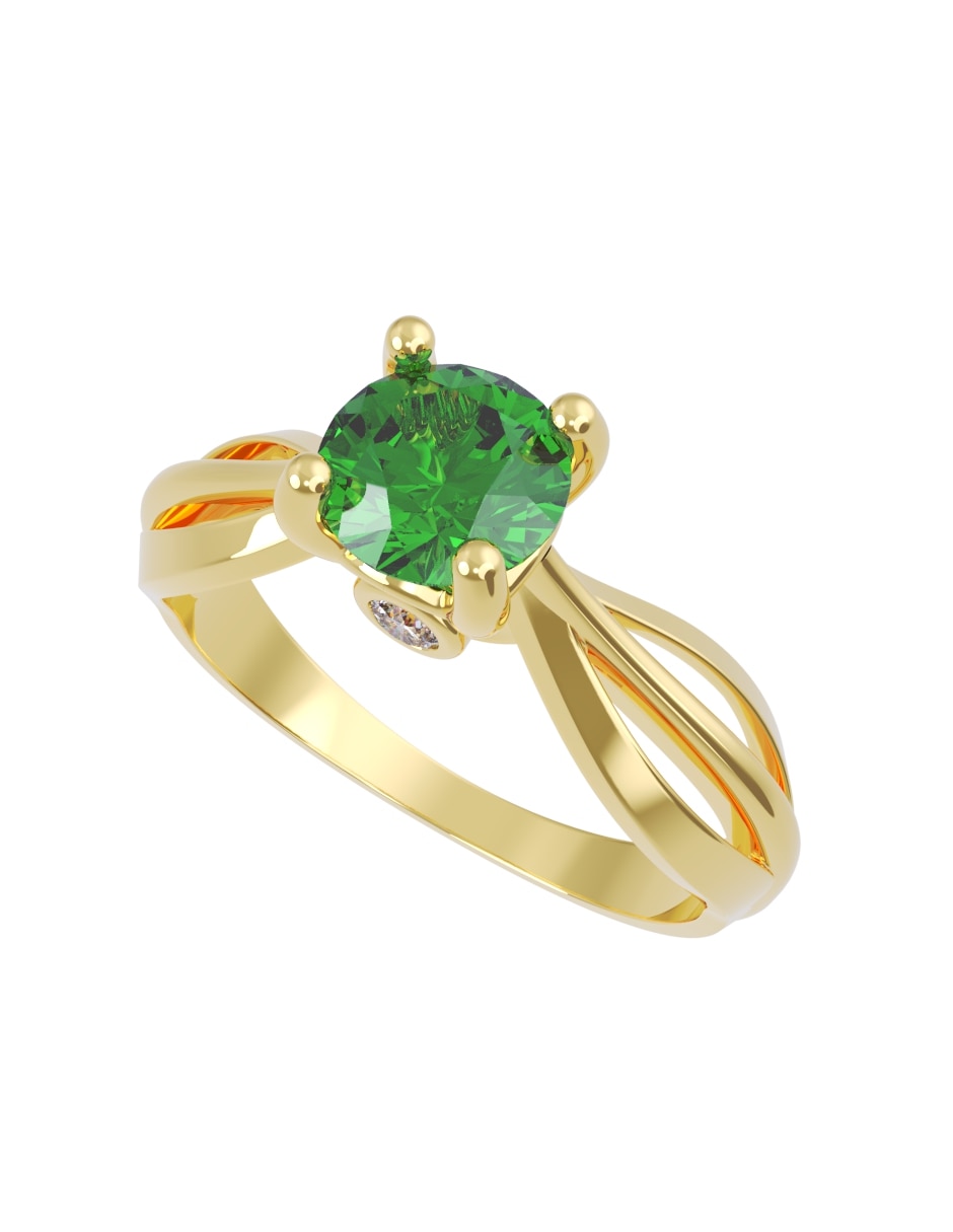 Anillo de compromiso de oro14 k eternidad zirconia 2