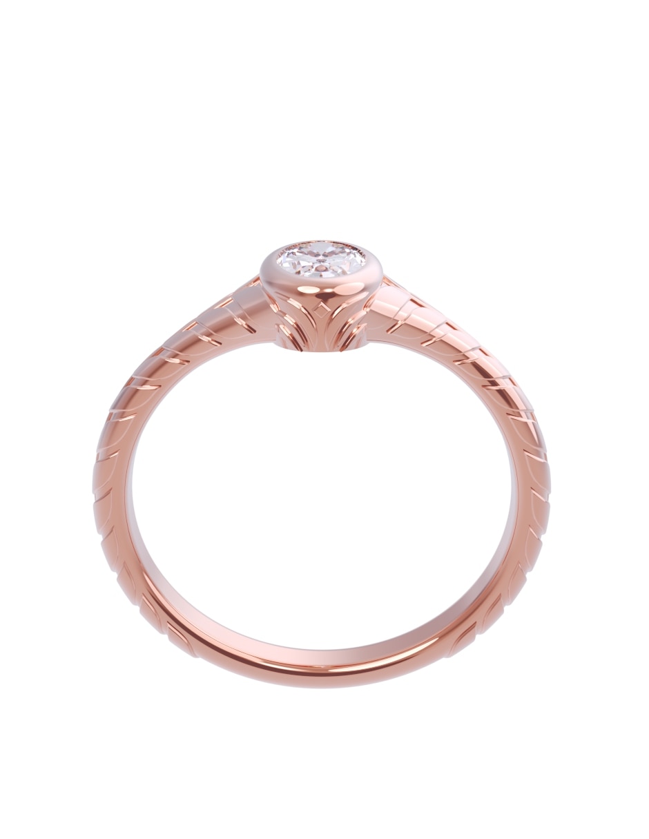 Anillo de compromiso de oro14 k eternidad zirconia 4
