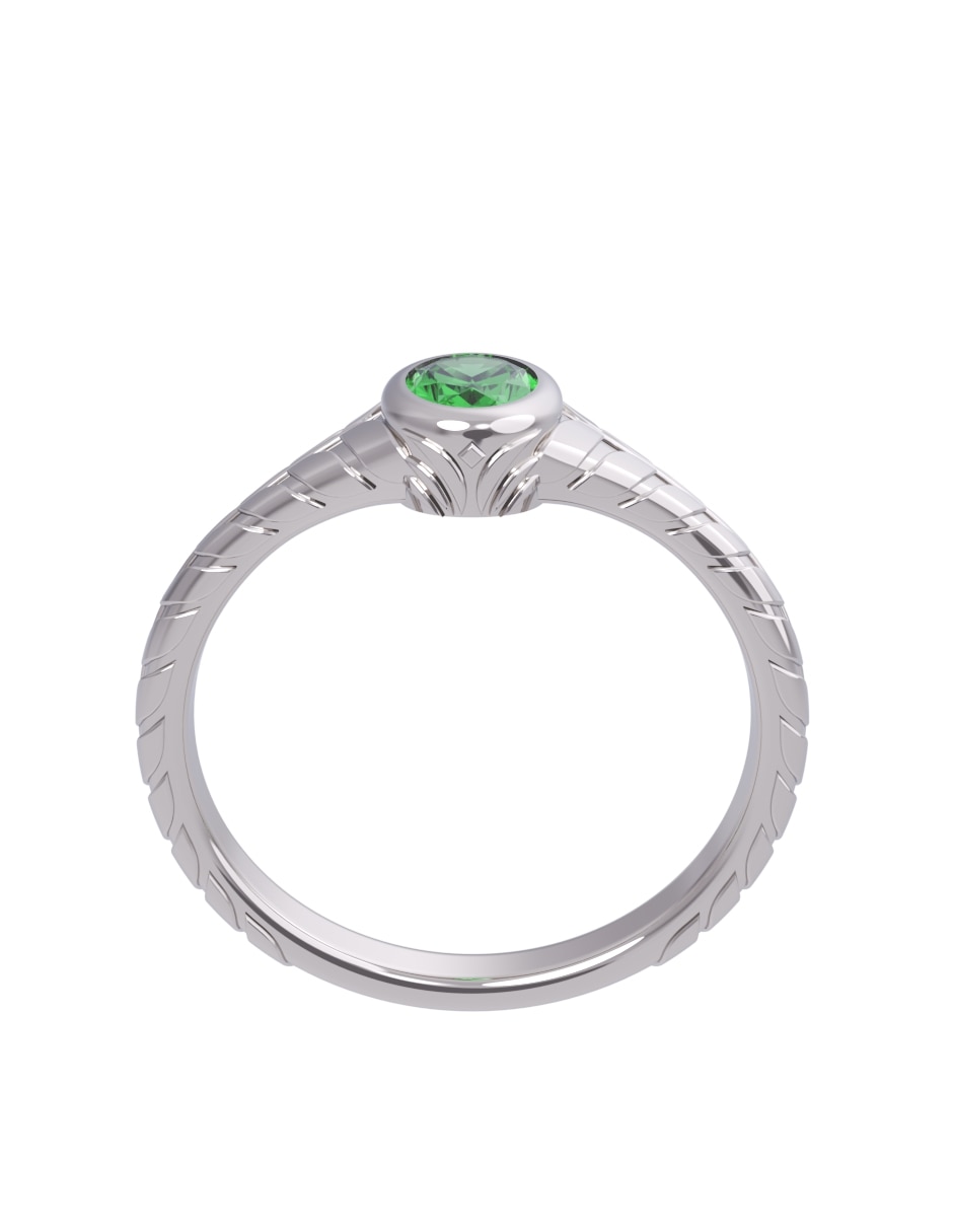 Anillo de compromiso de oro14 k eternidad zirconia 4