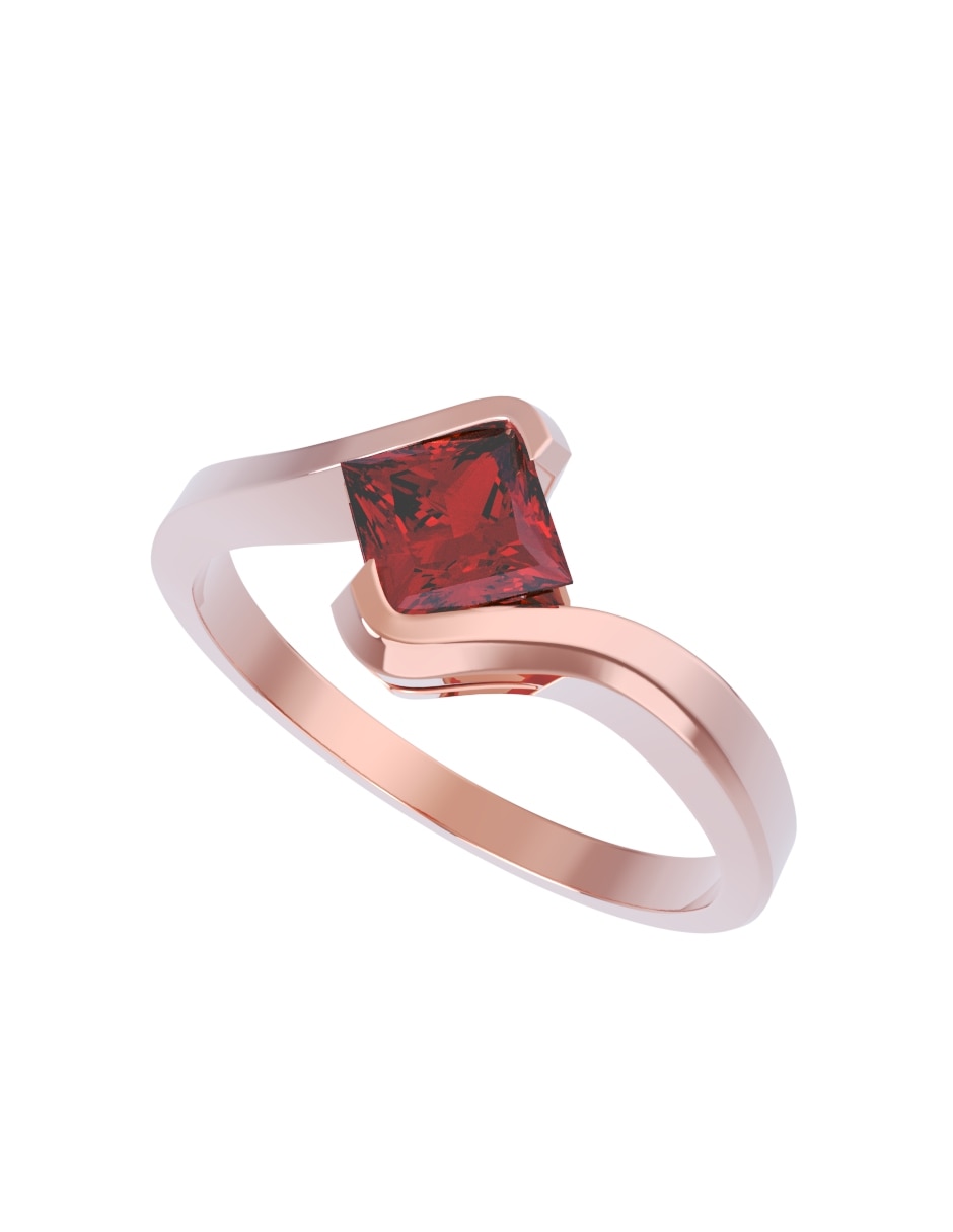 Anillo de compromiso de oro14 k eternidad zirconia 2