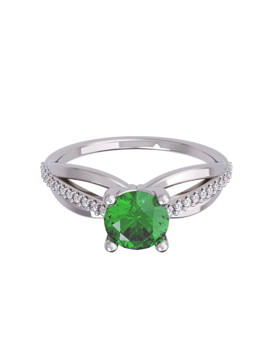 Anillo de compromiso de oro14 k eternidad zirconia 1