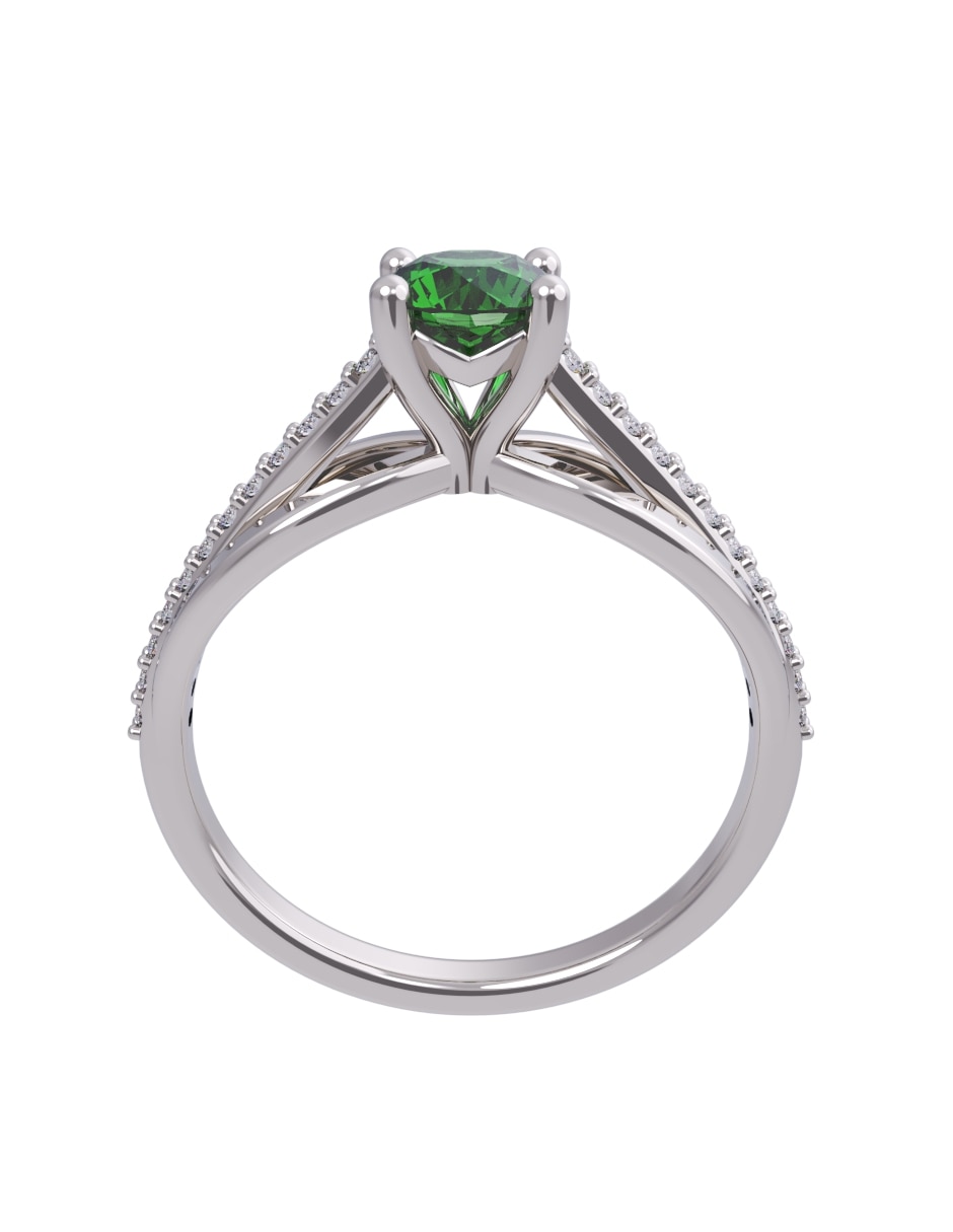 Anillo de compromiso de oro14 k eternidad zirconia 4