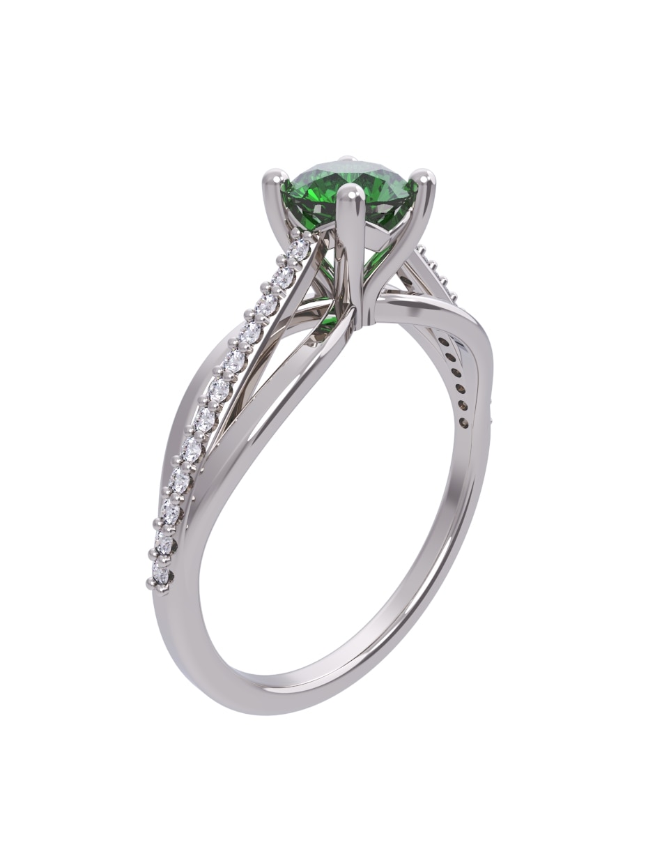 Anillo de compromiso de oro14 k eternidad zirconia 3