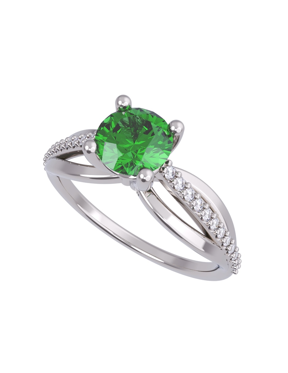 Anillo de compromiso de oro14 k eternidad zirconia 2