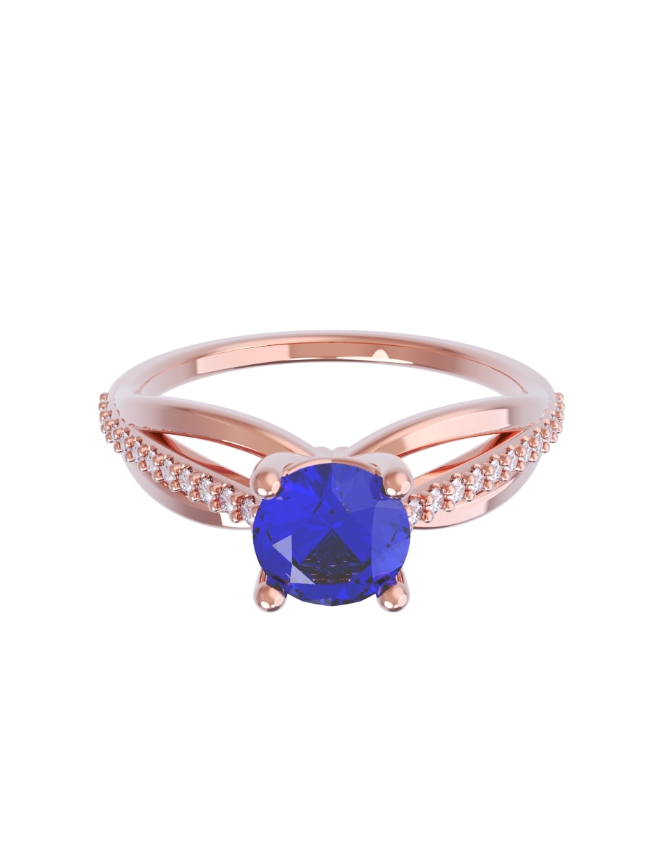 Anillo de compromiso de oro14 k eternidad zirconia 1
