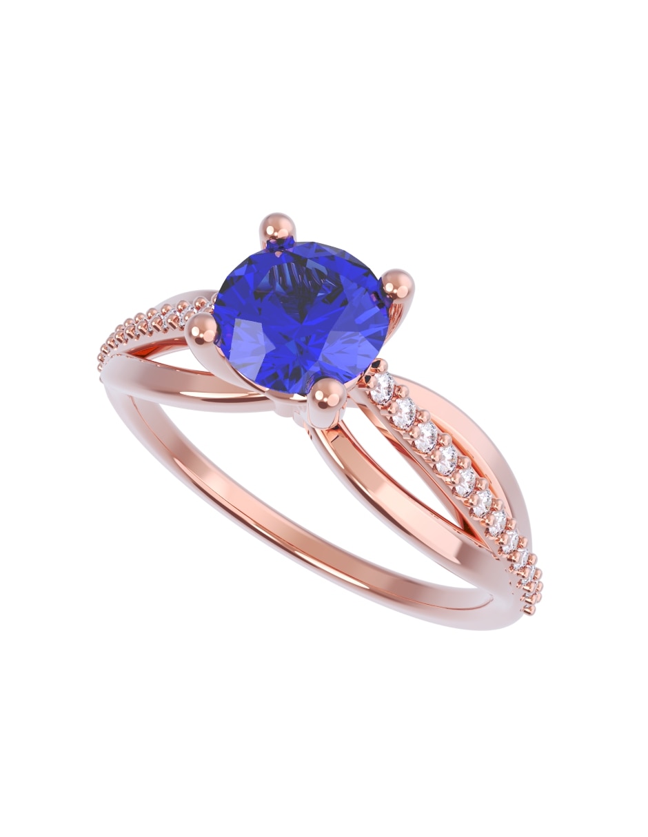 Anillo de compromiso de oro14 k eternidad zirconia 2