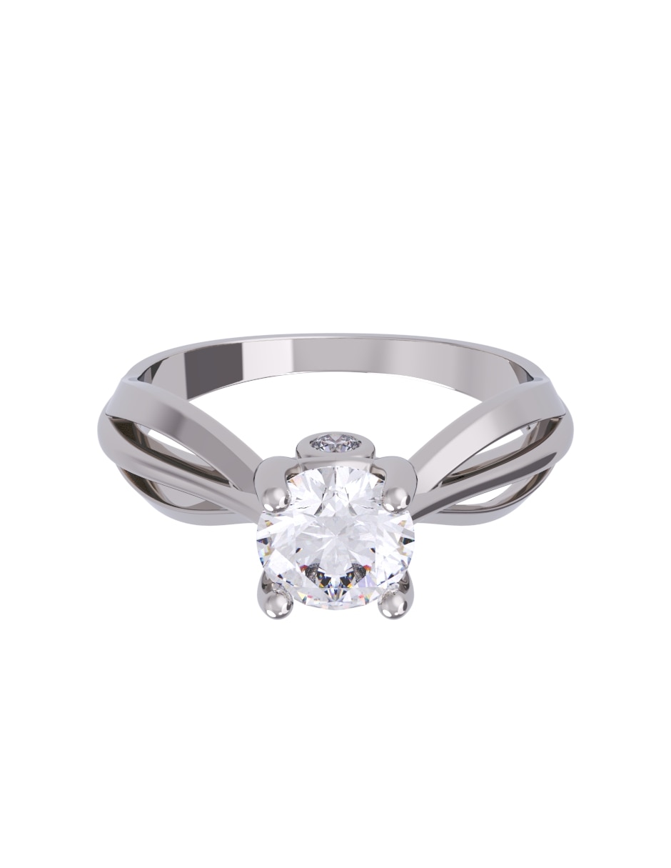 Anillo de compromiso de 14 k eternidad zirconia 1