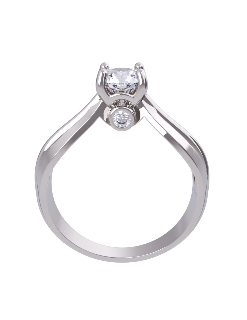 Anillo de compromiso de 14 k eternidad zirconia 4