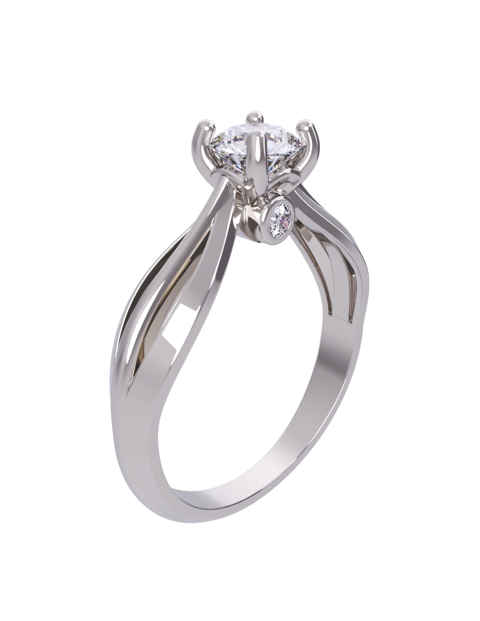 Anillo de compromiso de 14 k eternidad zirconia 3