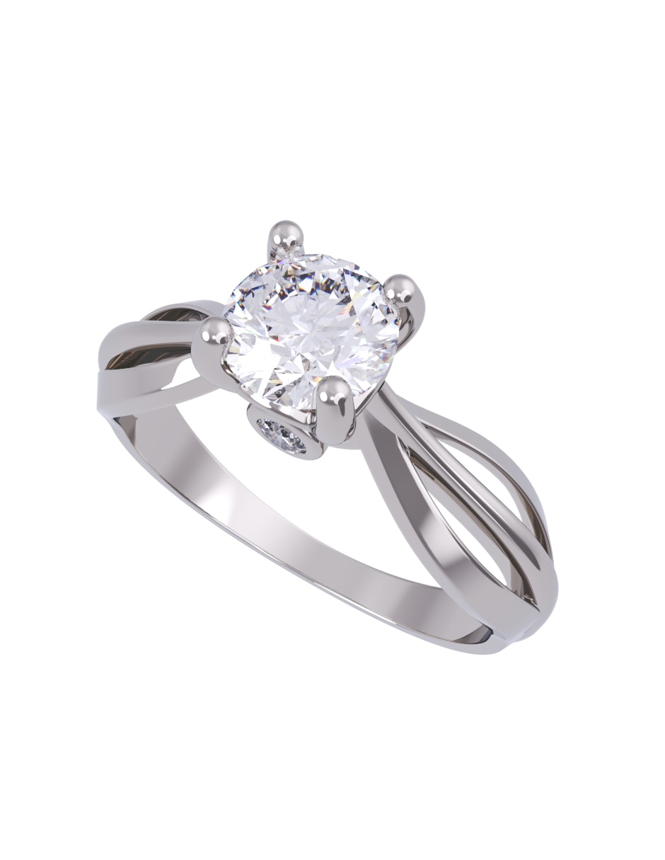 Anillo de compromiso de 14 k eternidad zirconia 2