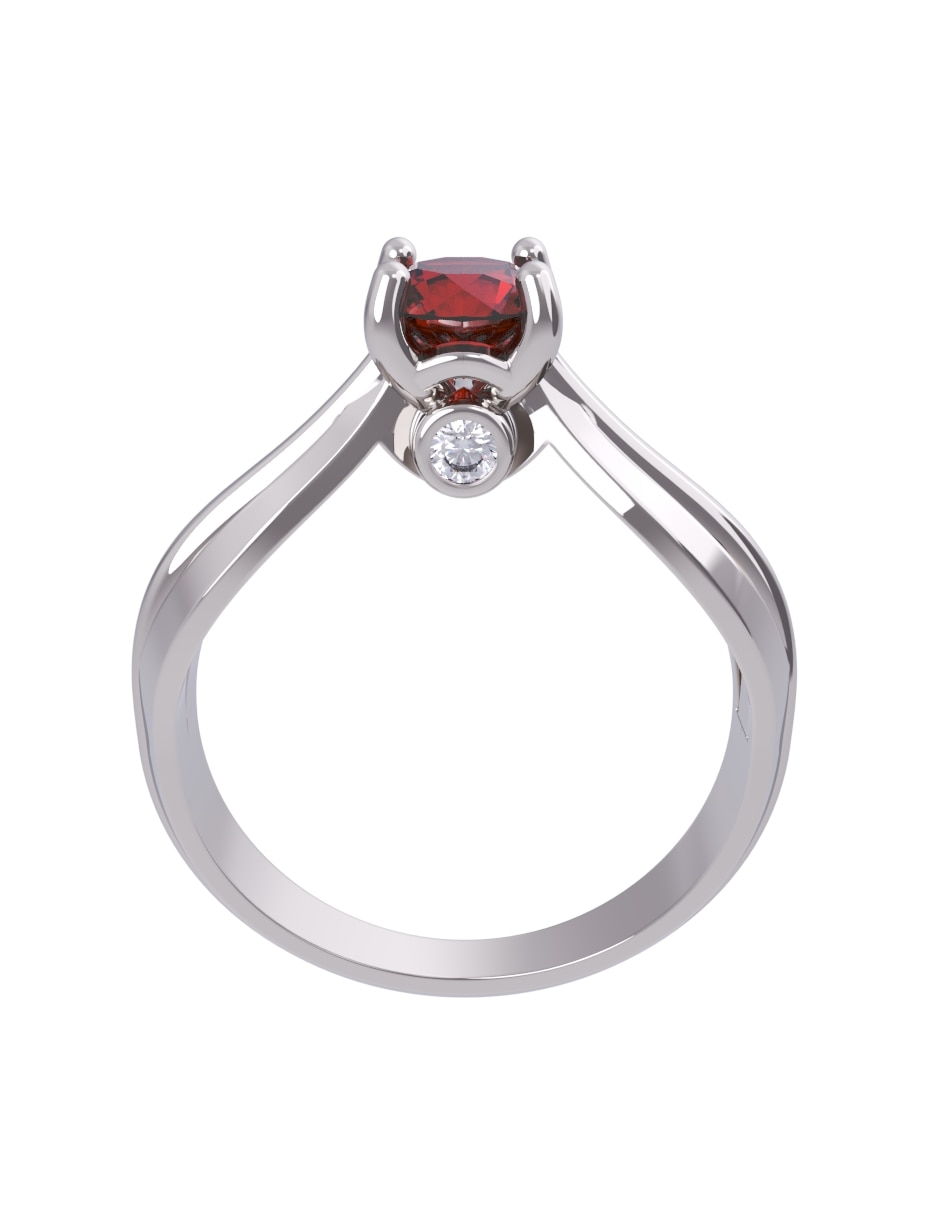 Anillo de compromiso de oro14 k eternidad zirconia 4