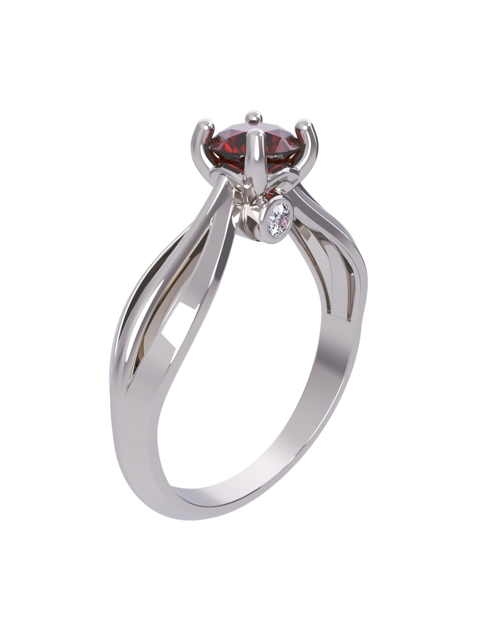 Anillo de compromiso de oro14 k eternidad zirconia 3