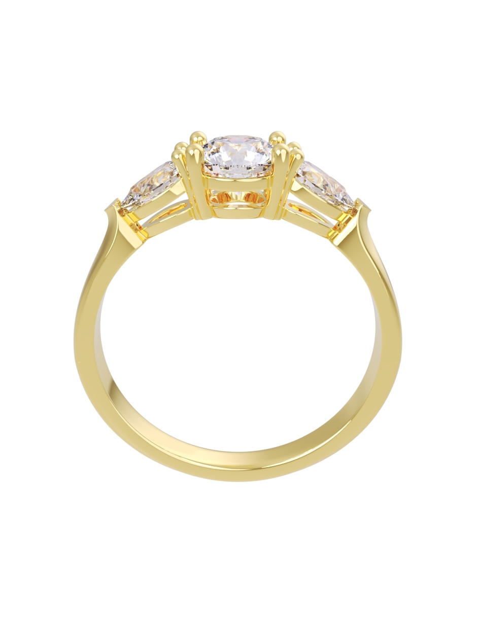 Anillo de compromiso de oro 14 k eternidad 4
