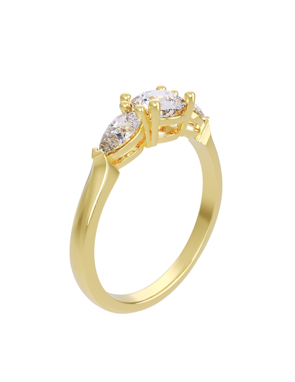 Anillo de compromiso de oro 14 k eternidad 3