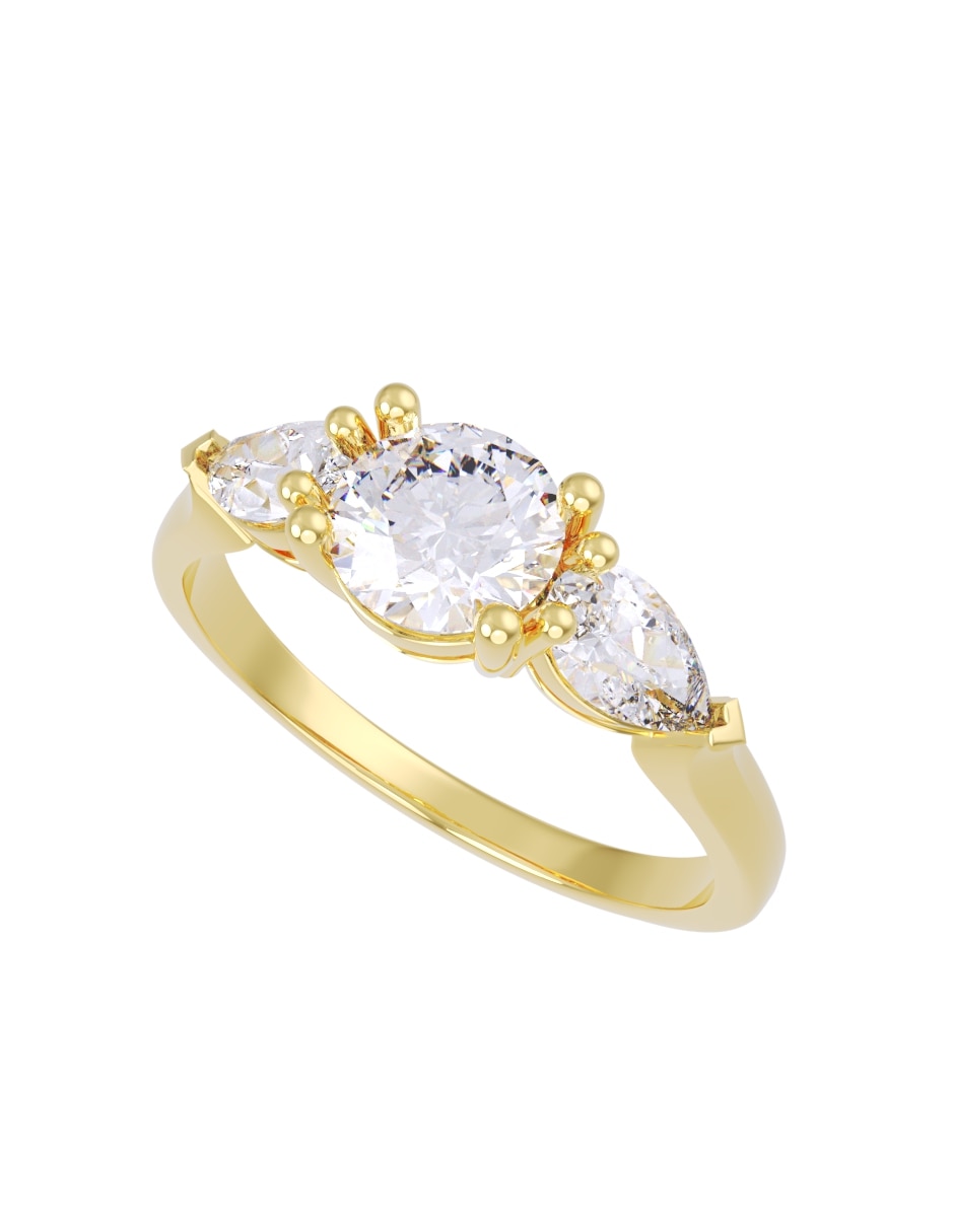 Anillo de compromiso de oro 14 k eternidad 2