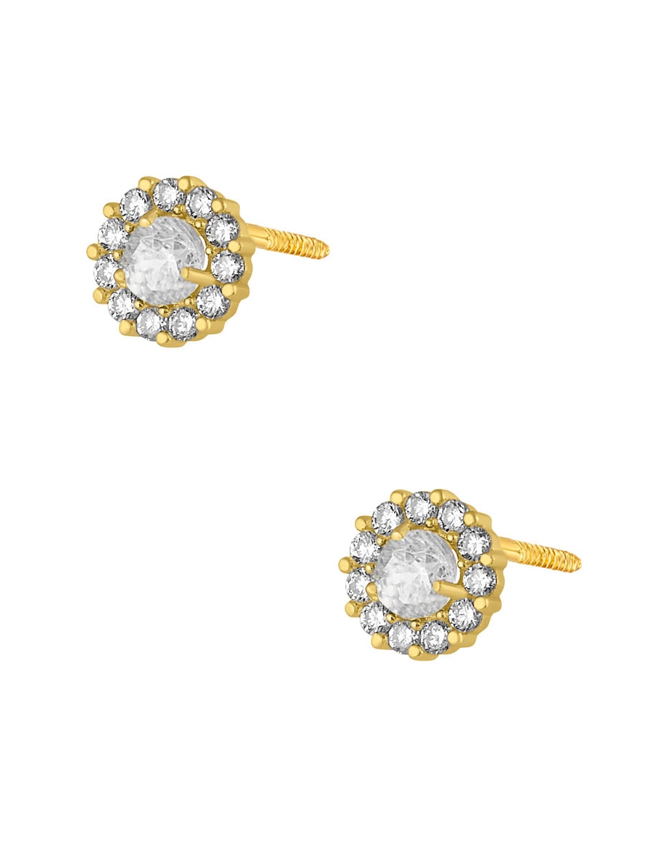 Broqueles aretes lab de oro amarillo 14 k con acabado pulido 2
