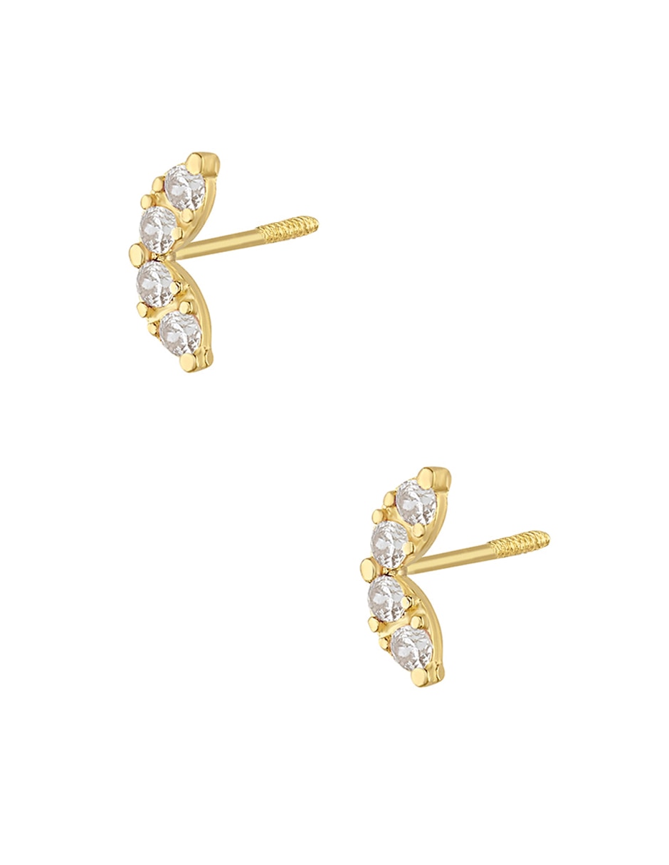 Broqueles aretes lab de oro amarillo 14 k con acabado pulido 2