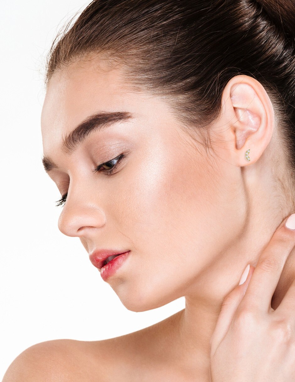 Broqueles aretes lab de oro amarillo 14 k con acabado pulido 3