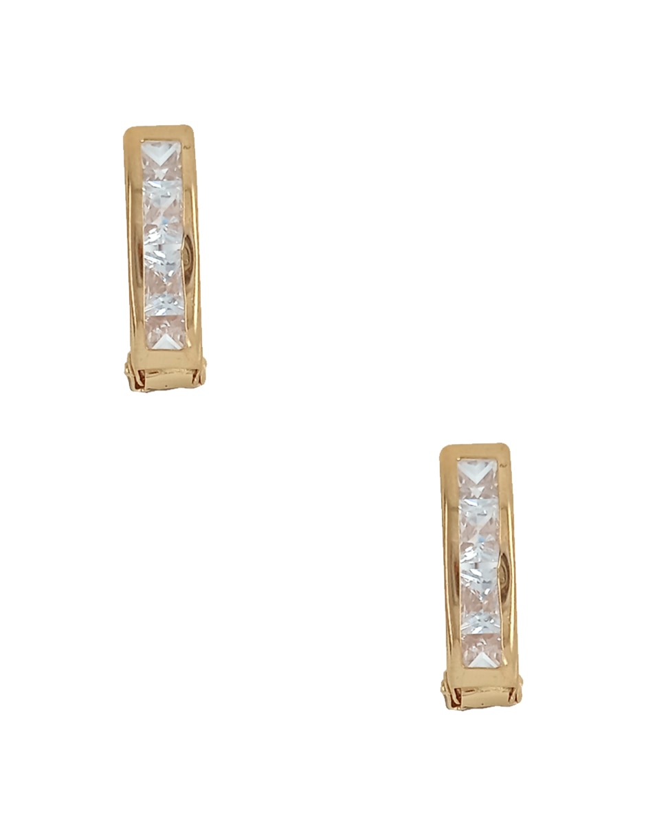Aretes circulares de oro amarillo 14 K con acabado pulido Aretes circulares de oro amarillo 14 K con acabado pulido