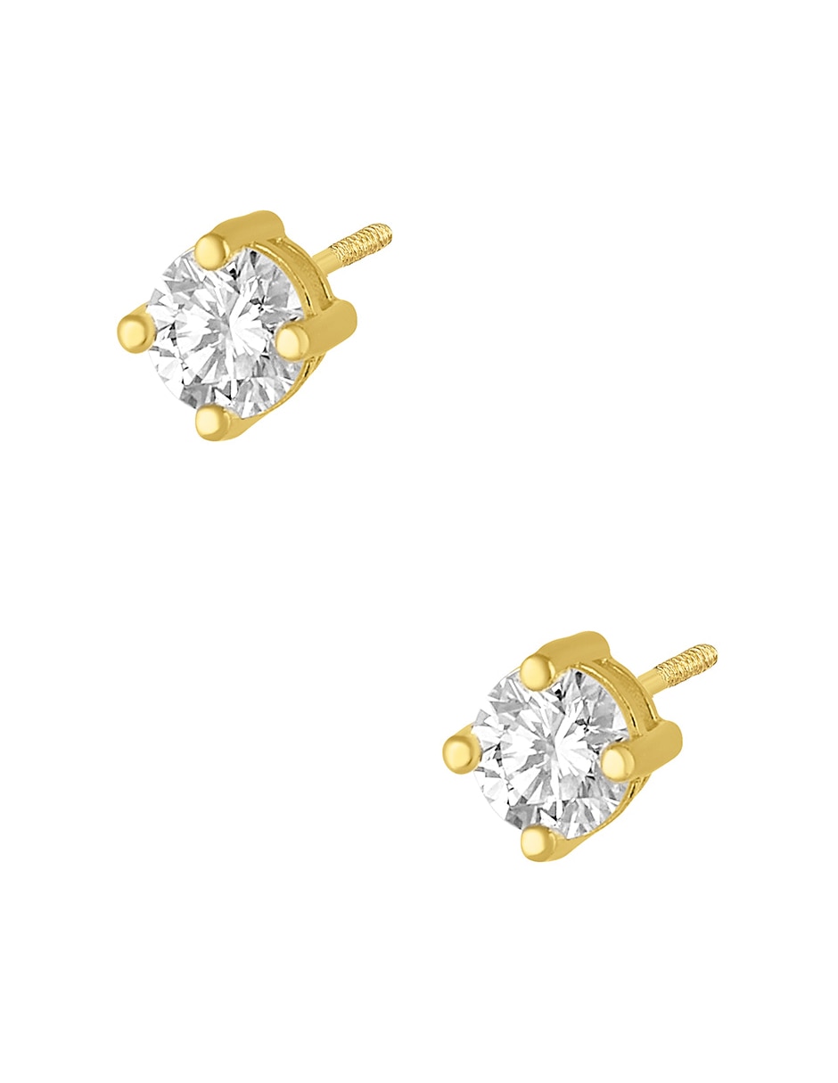Broqueles aretes lab de oro amarillo 14 k con acabado pulido 2