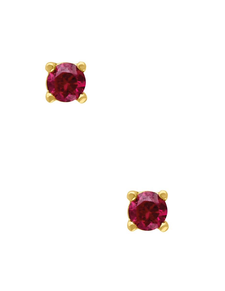 Broqueles aretes lab de oro amarillo 14 k con acabado pulido rubí Broqueles aretes lab de oro amarillo 14 k con acabado pulido rubí