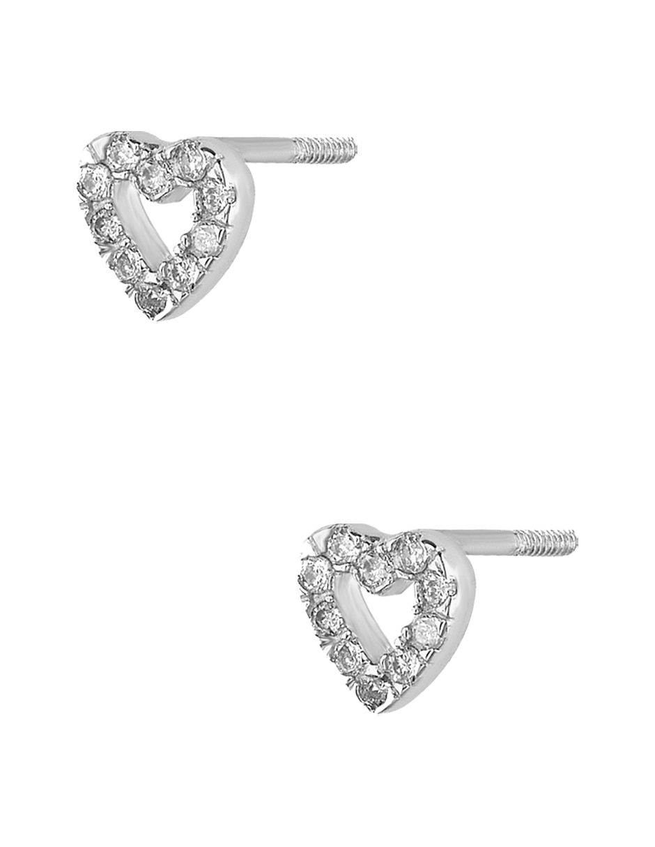 Broqueles aretes lab de oro blanco 14 k con acabado pulido 2